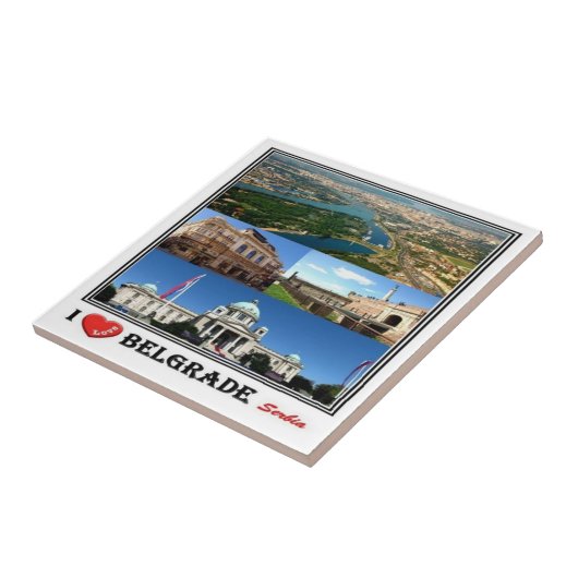 Carreau zRS003 BELGRADE "I Love", Serbie, Europe, (Côté)