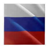 Carreau zRU002 RUSSE agitant le DRAPEAU RUSSE, (Devant)