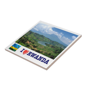 Carreau zRW007 RWANDA, I Love, Virunga Mountains,