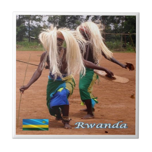 Carreau zRW010 RWANDA, danseurs rwandais traditionnels, (Devant)