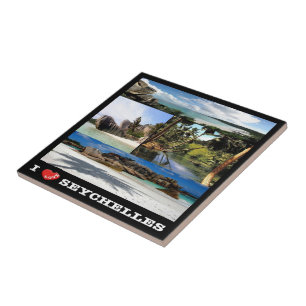 Carreau zSC024 SEYCHELLES, I Love, La Digue, Mosaic,