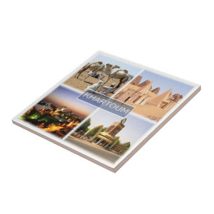 Carreau zSD009 KHARTOUM, Soudan, Mosaïque, Afrique,