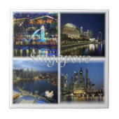 Carreau zSG004 SINGAPOUR de nuit LION CITY, Asie, (Devant)