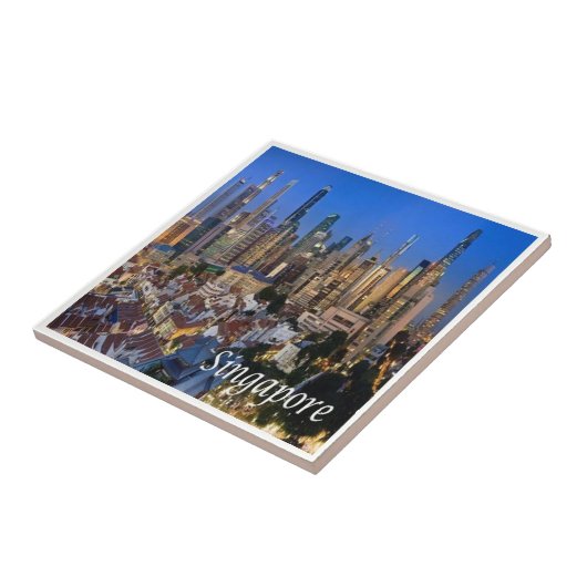 Carreau zSG006 SINGAPOUR panorama LION CITY, Asie, (Côté)