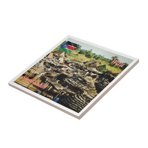 Carreau zSS005 WAU, Huts à l'extérieur, Soudan du Sud, Afr