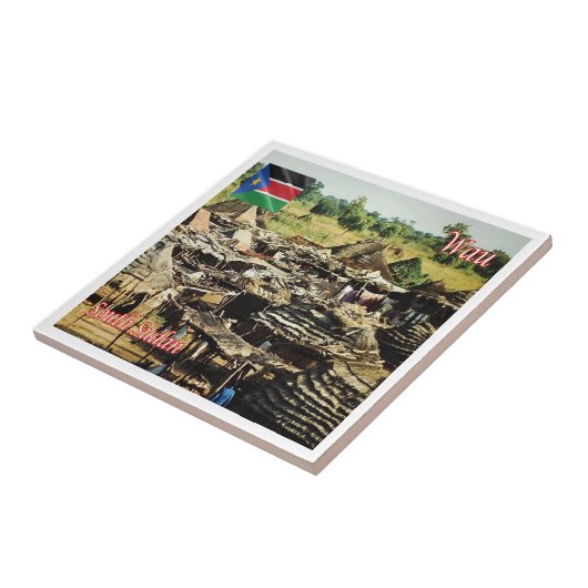 Carreau zSS005 WAU, Huts à l'extérieur, Soudan du Sud, Afr (Côté)