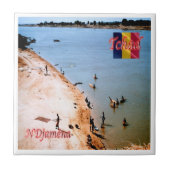 Carreau zTD005 N'DJAMENA, plage côtière de Chari, (Devant)