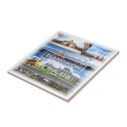 Carreau zTH003 mosaïque de BANGKOK, Thaïlande, Asie, (Côté)