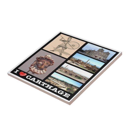 Carreau zTN016 CARTHAGE I Love, Mosaïque, Tunisie, (Côté)