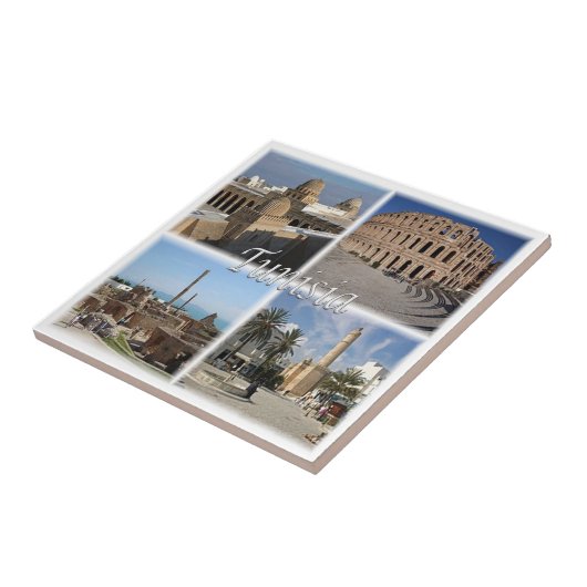 Carreau zTN018 TUNISIE, Mosaïque, Afrique, (Côté)