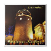 Carreau zTR015 ISTANBUL GALATA TOWER de nuit, (Devant)