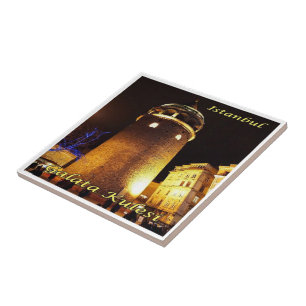 Carreau zTR015 ISTANBUL GALATA TOWER de nuit,