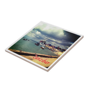 Carreau zTZ007 ZANZIBAR, Ferry Docked, Tanzanie,