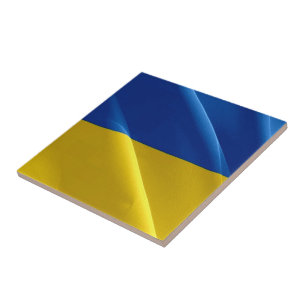 Carreau zUA002 UKRAINE agitant FLAG ukrainien,