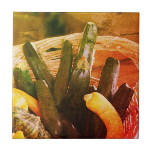 Carreau Zucchini Summer Squash Gourds Légumes Vintage (Devant)