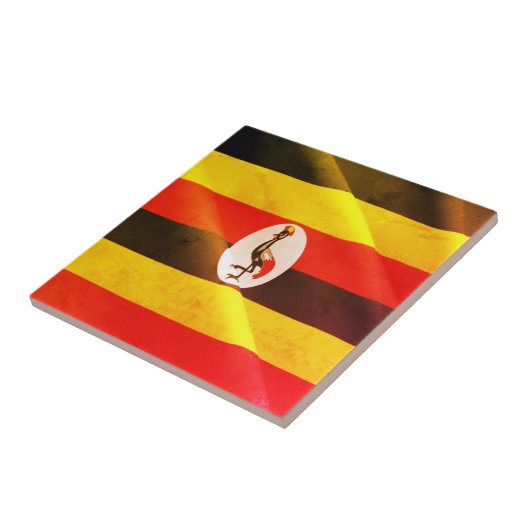 Carreau zUG002 OUGANDA, Drapeau de la vague. Afrique, (Côté)
