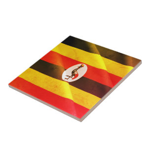 Carreau zUG002 UGANDA, Waving Flag. Africa,