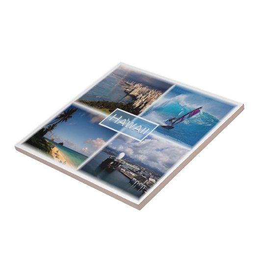 Carreau zUS021 HAWAII, Mosaïque, Honolulu, Amérique, (Côté)