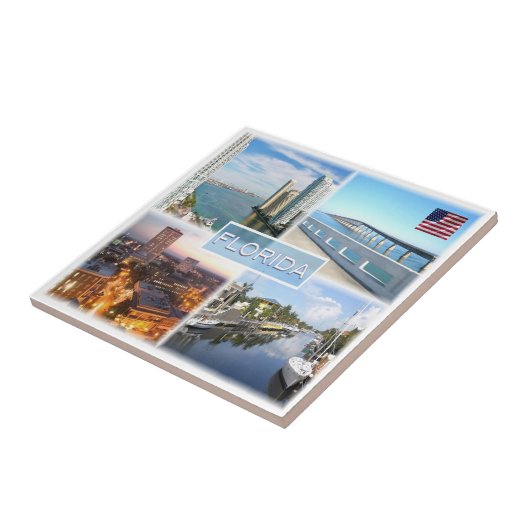 Carreau zUS025 FLORIDA, Mosaic, Amérique, (Côté)