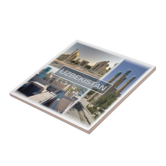 Carreau zUZ005 UZBEKISTAN, Mosaïque, Asie, (Côté)