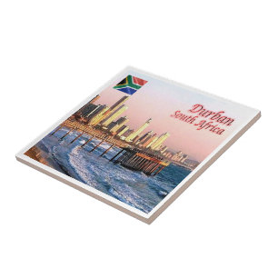 Carreau zZA037 DURBAN Skyline Crop, AFRIQUE DU SUD,