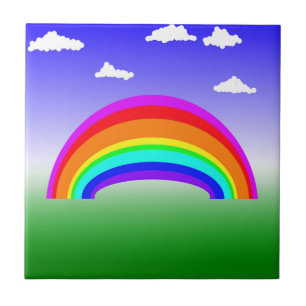 Carreaux arc-en-ciel et nuages