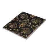 carreaux blancs et dorés bande de ventilateur jaun (Côté)