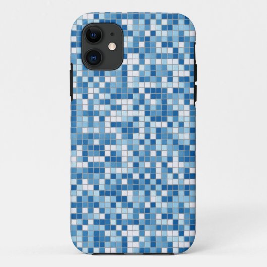 carreaux bleu blanc iphone 6 coque (Dos)