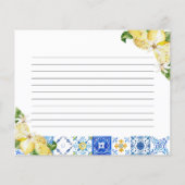 Carreaux bleu Citron Conseils et bien-être Carte (Dos)