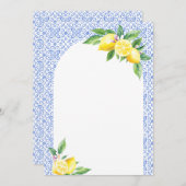 Carreaux bleu citron Positano Carte blanche (Devant / Derrière)