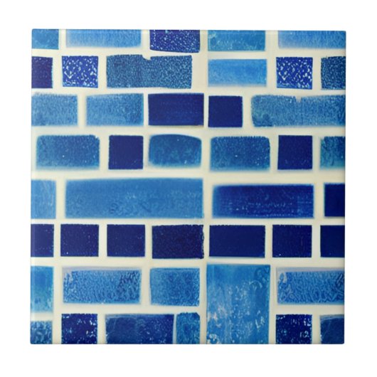 Carreaux bleu électrique, art géométrique blanc (Devant)