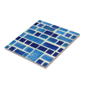 Carreaux bleu électrique, art géométrique blanc (Côté)