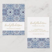 Carreaux bleu espagnol Bonjour carte (Devant / Derrière)