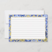 Carreaux bleu italien Citrus Lemon Recette Carte (Dos)