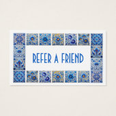 Carreaux bleu méditerranéen carte de référence (Devant)