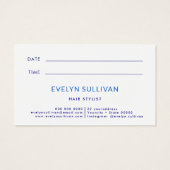 Carreaux bleu méditerranéen carte de rendez-vous (Dos)