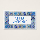 Carreaux bleu méditerranéen carte de rendez-vous (Devant)
