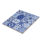 Carreaux Bleus Bleu Méditerranéen Motif Aquarelle (Côté)