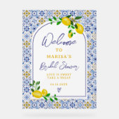 Carreaux bleus italiens aquarelle citron accueil d (Recto)