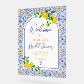 Carreaux bleus italiens aquarelle citron accueil d (Angle)