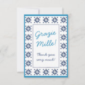 Carreaux bleus italiens Merci beaucoup écriture ma (Devant)