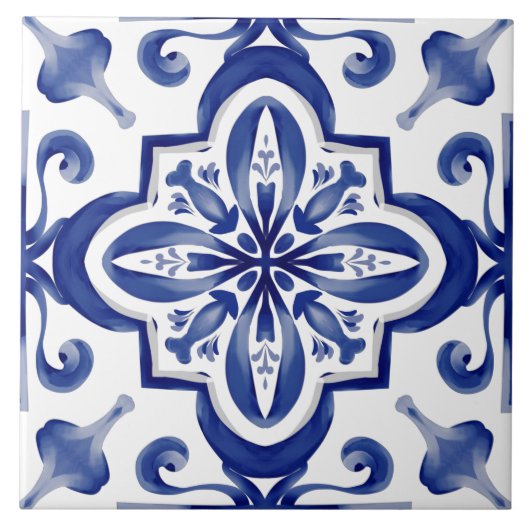 Carreaux bleus, mosaïque, majolica, (Devant)