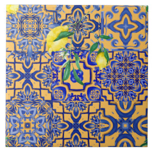 Carreaux bleus, mosaïque, majolica,