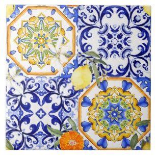 Carreaux bleus, Sicilien, majolica, art de la mosa