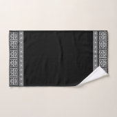 Carreaux brisés grecs mosaïque marbre noir (Serviette à main)