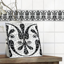 Carreaux brisés grecs mosaïque marbre noir