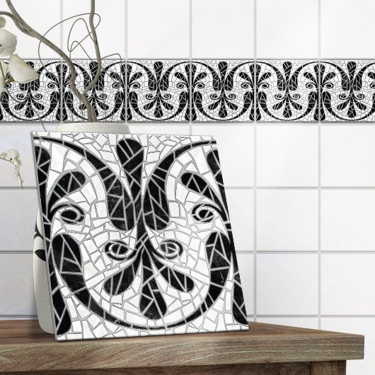 Carreaux brisés grecs mosaïque marbre noir