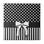 Carreaux céramiques Grandes Polkadot blanches et n (Devant)