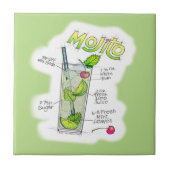 CARREAUX CÉRAMIQUES - MOJITO RECEPE COCKTAIL ART (Devant)