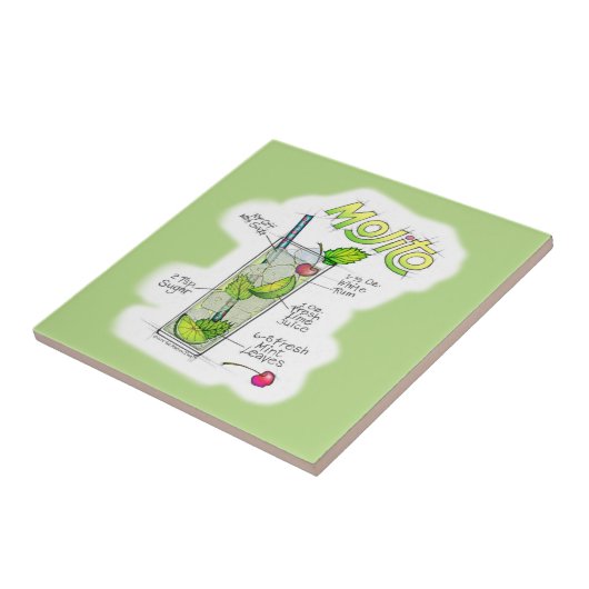 CARREAUX CÉRAMIQUES - MOJITO RECEPE COCKTAIL ART (Côté)